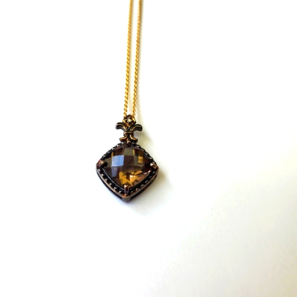 Smoky Brown Diamond Pendant Necklace